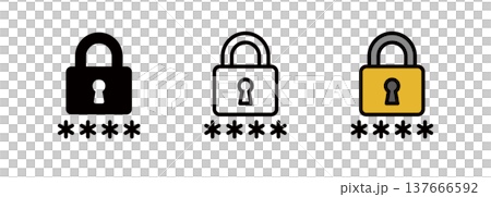 Password-protected privacy icon, padlock and password icon 137666592