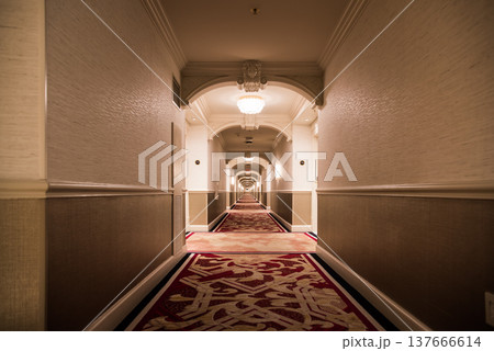 アメリカ・ラスベガスの五つ星リゾートホテルの豪華でお洒落な通路 137666614