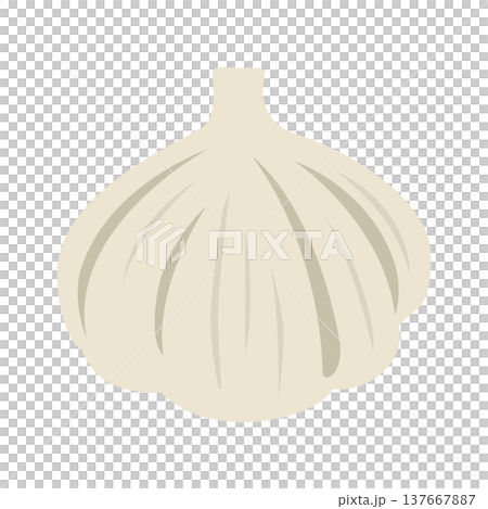 「にんにく」野菜・食材のシンプルなイラスト素材 137667887