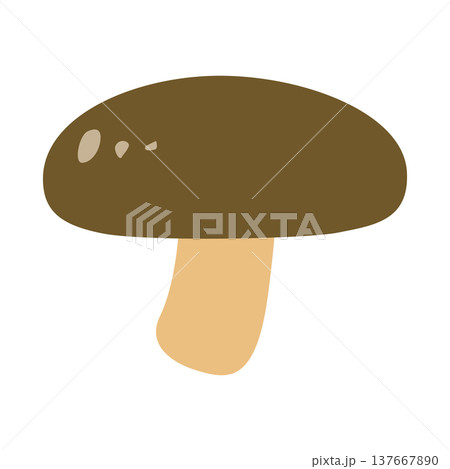 「きのこ」野菜・食材のシンプルなイラスト素材 137667890