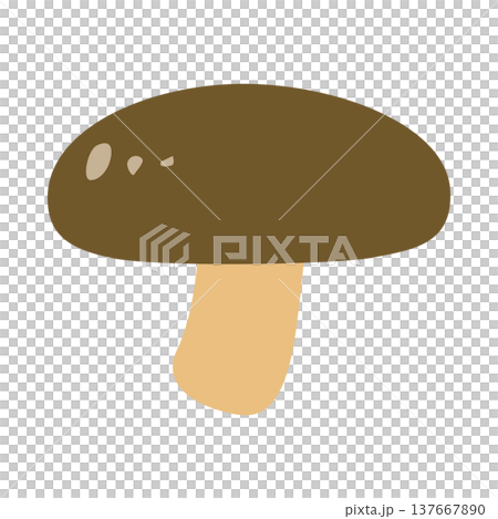 「きのこ」野菜・食材のシンプルなイラスト素材 137667890