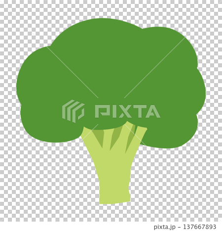 西蘭花（一種蔬菜/食品原料）的簡單插圖素材。 137667893