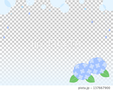 Hydrangea frame with a rainy season theme Hydrangea frame with a rainy season theme 137667900