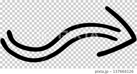 二重線の手書き矢印のイラスト5(黒) 二重線の手書き矢印のイラスト5(黒) 137668126