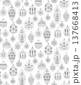 Scandinavian Christmas Ornament Pattern Festive Folk Art Seamless Background 137668413