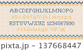 Knitted Alphabet on White Fair Isle Pattern Cozy Winter Font Vector 137668447