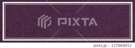 Dark violet textured paper background with white double frame border and copy space for website header banner template 137668852