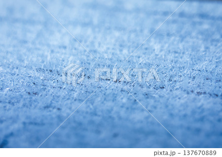 Natural frozen crystalline ice crystals in blue winter morning Natural frozen crystalline ice crystals in blue winter morning 137670889