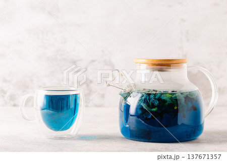 Organic blue tea Anchan. Organic blue tea Anchan. 137671357