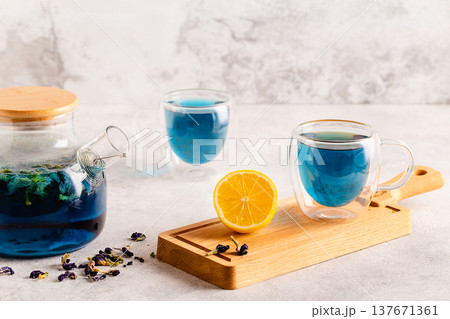Organic blue tea Anchan. Organic blue tea Anchan. 137671361