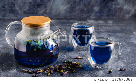 Organic blue tea Anchan. Organic blue tea Anchan. 137671365