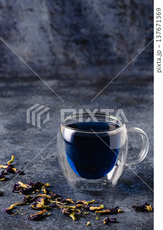 Organic blue tea Anchan. Organic blue tea Anchan. 137671369