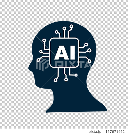 人工知能のイメージイラスト シンプルなAIアイコン シルエットデザイン マーク 簡略 人工知能のイメージイラスト シンプルなAIアイコン シルエットデザイン マーク 簡略 137671462