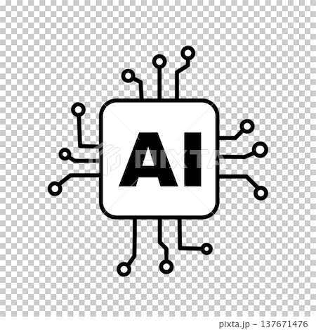 人工知能のイメージイラスト シンプルなAIアイコン シルエットデザイン マーク 簡略 人工知能のイメージイラスト シンプルなAIアイコン シルエットデザイン マーク 簡略 137671476