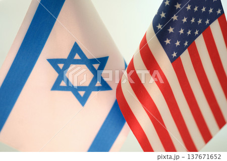 Unity of nations shines through the flags of Israel and the United States in a vibrant display of friendship and cooperation Unity of nations shines through the flags of Israel and the United States in a vibrant display of friendship and cooperation 137671652