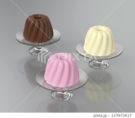 Puddings on glass plates Puddings on glass plates 137672617