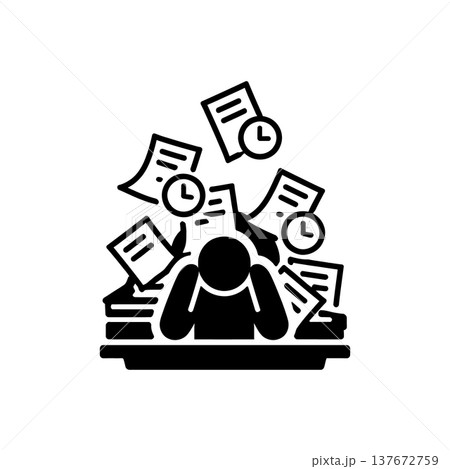Overwhelming Workload and Burnout Icon Overwhelming Workload and Burnout Icon 137672759