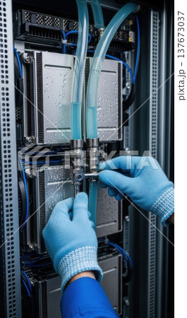 Liquid Cooling System Maintenance in AI Data Center Server Rack 137673037