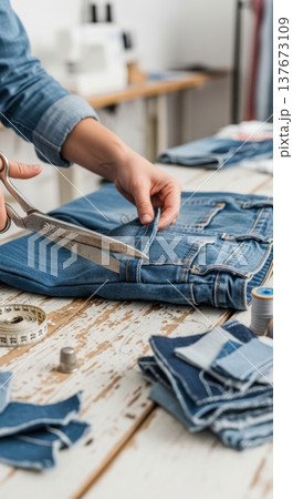 Deconstructing Vintage Denim for Sustainable Fashion Upcycling 137673109