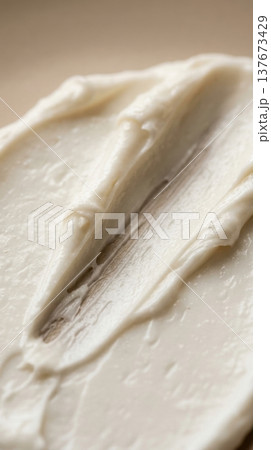 Thick Rich White Hair Repairing Mask Cream Swatch Texture Macro Thick Rich White Hair Repairing Mask Cream Swatch Texture Macro 137673429