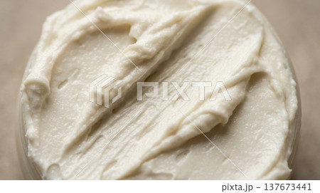 Thick Rich White Hair Repairing Mask Cream Swatch Texture Macro Thick Rich White Hair Repairing Mask Cream Swatch Texture Macro 137673441