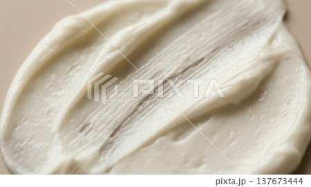 Thick Rich White Hair Repairing Mask Cream Swatch Texture Macro Thick Rich White Hair Repairing Mask Cream Swatch Texture Macro 137673444