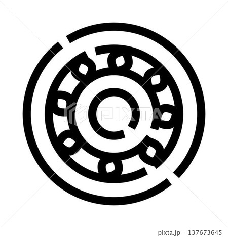 Ball bearing machine part line art icon 137673645