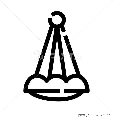 Parachute icon descending through the air outline 137673677