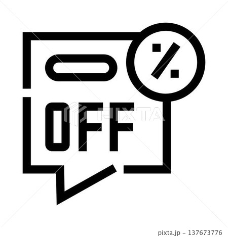 Discount or offer off sign line icon Discount or offer off sign line icon 137673776