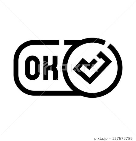Check mark toggle switch for approval confirmation 137673789