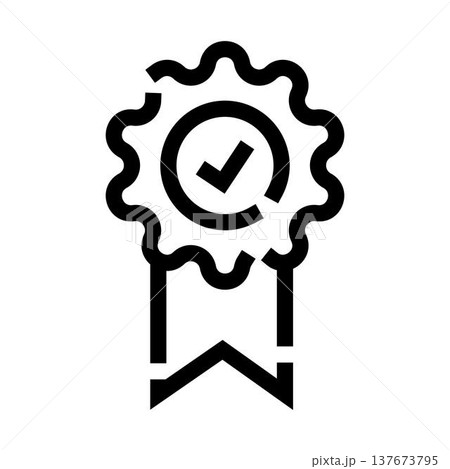 Certificate quality approval guarantee with check mark 137673795