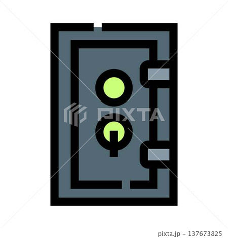 Bank vault safe deposit security icon concept Bank vault safe deposit security icon concept 137673825