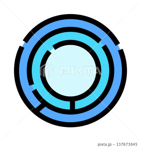 Circular maze blue labyrinth problem solving concept 137673845