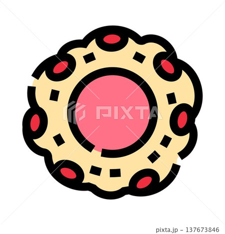 Cookie icon with red jam filling 137673846