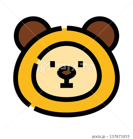 Cute cartoon bear head icon representing wild animal Cute cartoon bear head icon representing wild animal 137673855