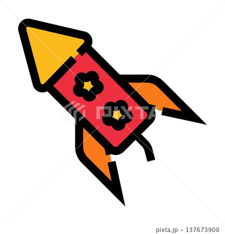 Firework rocket icon for festive celebration design 137673908