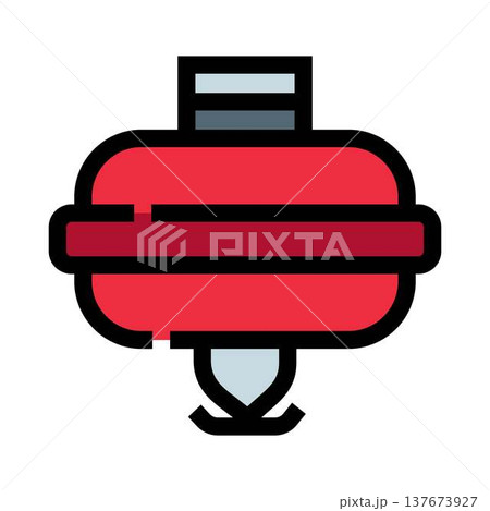 Red spinning top toy spinning icon illustration Red spinning top toy spinning icon illustration 137673927