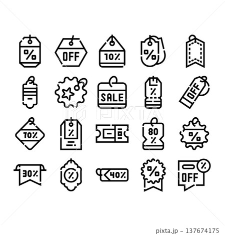 Shopping sale and discount tags collection 137674175