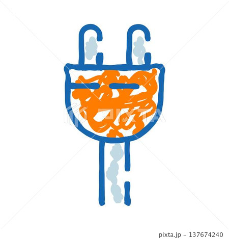 Electric plug doodle connecting to power energy concept 137674240
