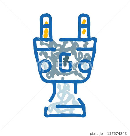 Electric power plug energy connection doodle icon 137674248