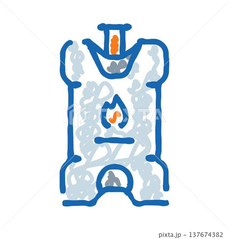 Wood burning stove warming home illustration 137674382