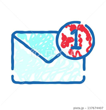 Letter envelope with new unread message notification Letter envelope with new unread message notification 137674407