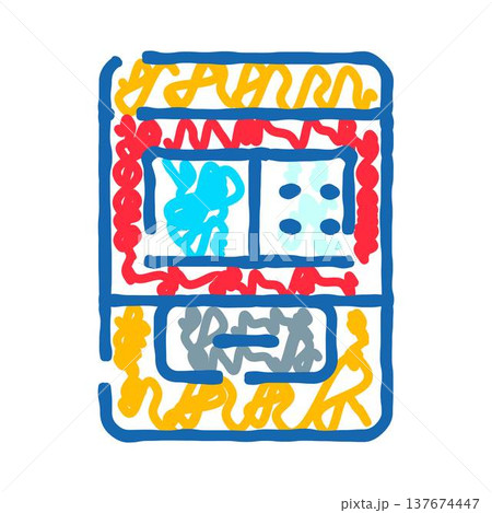 Abstract doodle art with colorful phone interface screen 137674447