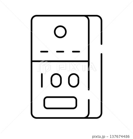 Intercom door entry system line icon illustration 137674486