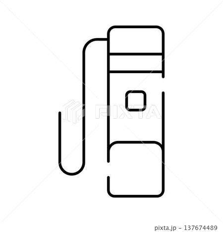 Portable flashlight illuminating icon device outlining illumination concept 137674489