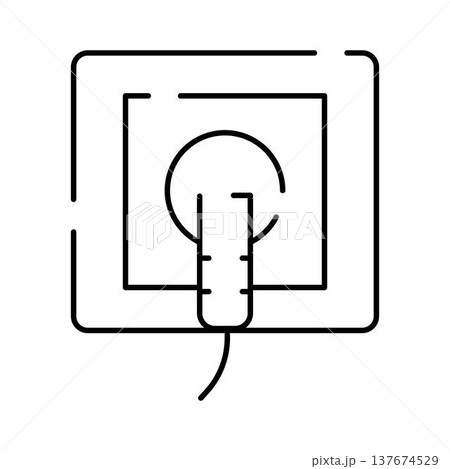 Electric plug connecting into a wall socket icon 137674529