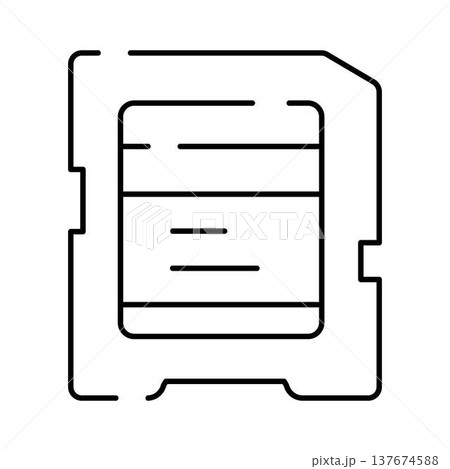 Memory card data storage technology outline icon Memory card data storage technology outline icon 137674588