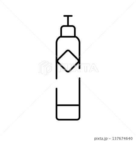 Cosmetic dispenser bottle icon representing hygiene product Cosmetic dispenser bottle icon representing hygiene product 137674640