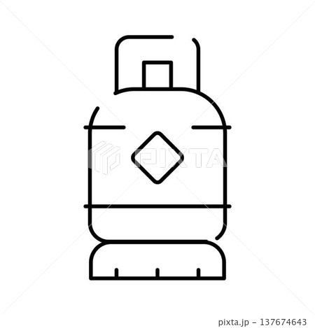 Gas cylinder icon line art design concept Gas cylinder icon line art design concept 137674643