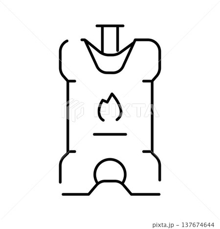 Portable camping wood stove line icon design 137674644